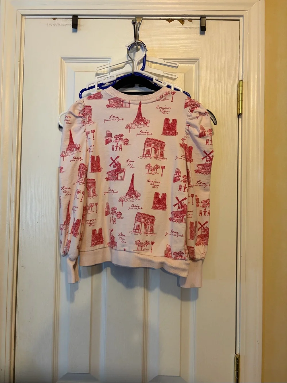 Janice and Jack Paris Puff Sleeve Sweatshirt Sz 10